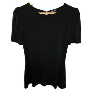 Black Express puff short sleeve shirt in medium